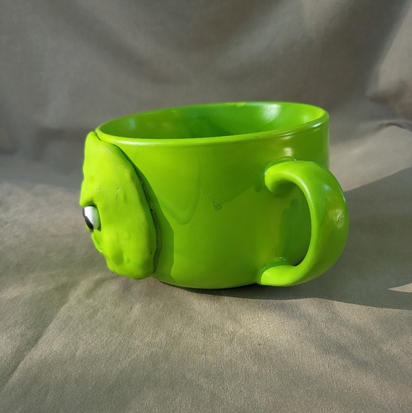 💚🗾 Neon Green 🧶 Soup Mug 🟢 Face - Picture 2 of 6